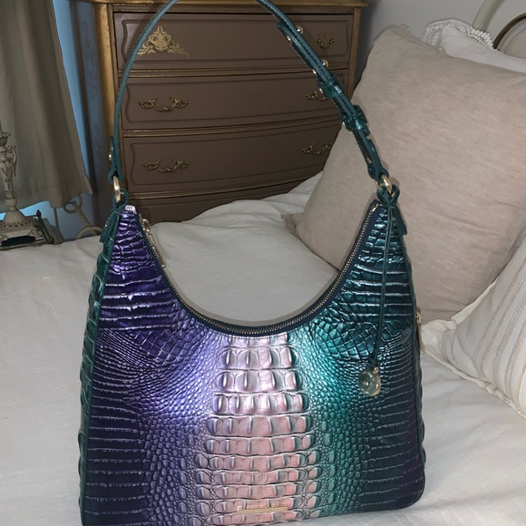 Brahmin Tabitha Enchanted Melbourne purse- green purple pearly pink-FINAL PRICE - Picture 2 of 6